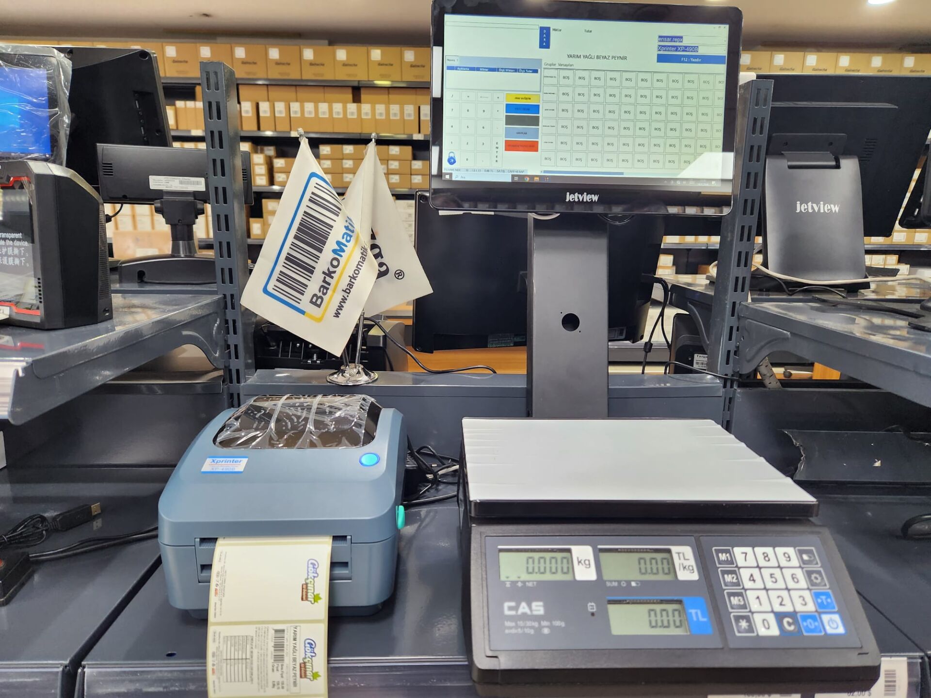 TERAZİPOS-1019 ONLINE TERAZİ VE OTOMATİK BARKOD YAZDIRMA (CİHAZLAR DAHIL)