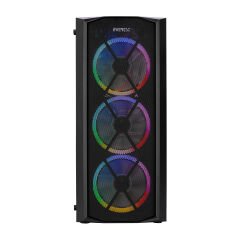 EVEREST FLAT MESH PSU YOK 4x12CM RGB FAN ATX TEMPERED GLASS 2xUSB2.0/1xUSB3.0 SİYAH MID TOWER GAMİNG KASA