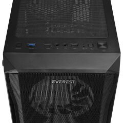 EVEREST X-RACER 600W 4x12CM ARGB FAN ATX PENCERELİ + TEMPERED 1xUSB 3.0 / 2xUSB 2.0 SİYAH GAMING KASA