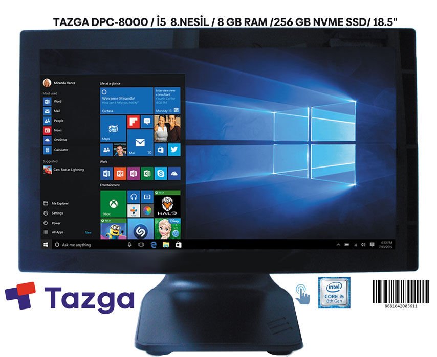 TAZGA 18.5'' İ5  8.NESİL / 8 GB RAM /256 GB NVME SSD/ (DPC-8000)