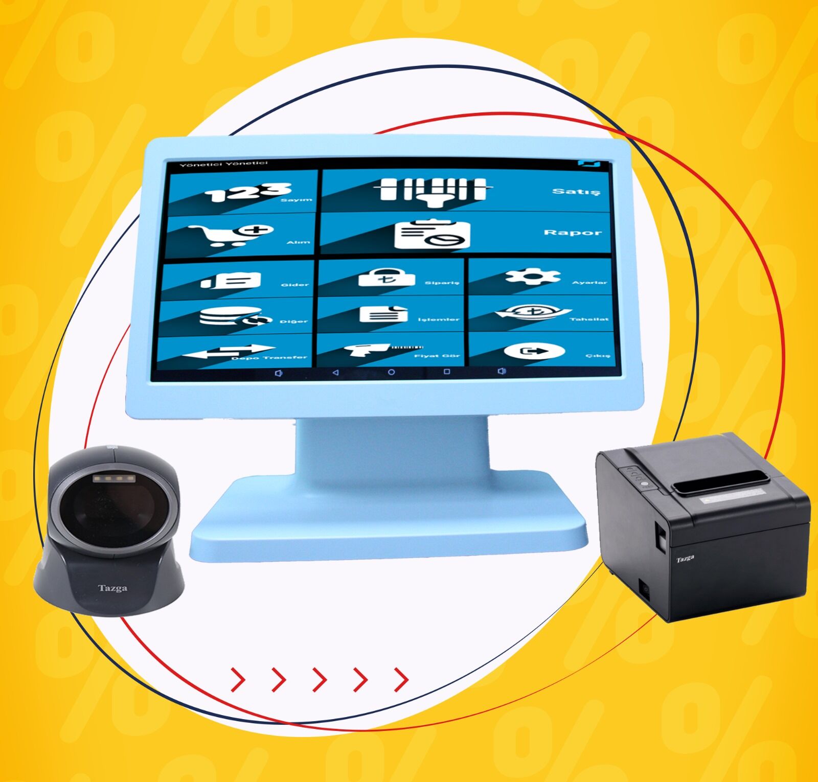 ANDROID PC + CONNECT+ FİŞ YAZICI + MASA OKUYUCU PAKET OTOMASYON