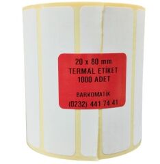 80X20MM TEKLİ 1000Lİ TERMAL ETİKET