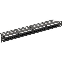 AGER AC-611-24E 8P8C,LSA,ALTIN KONTAK 24 PORT CAT6 DOLU 1U ZIRHSIZ PATCH PANEL