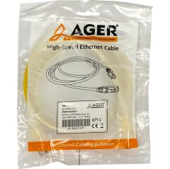 AGER AC-602-010 1MT UTP CAT6 PATCH KABLO SARI Cu, LSZH AWG 26/7