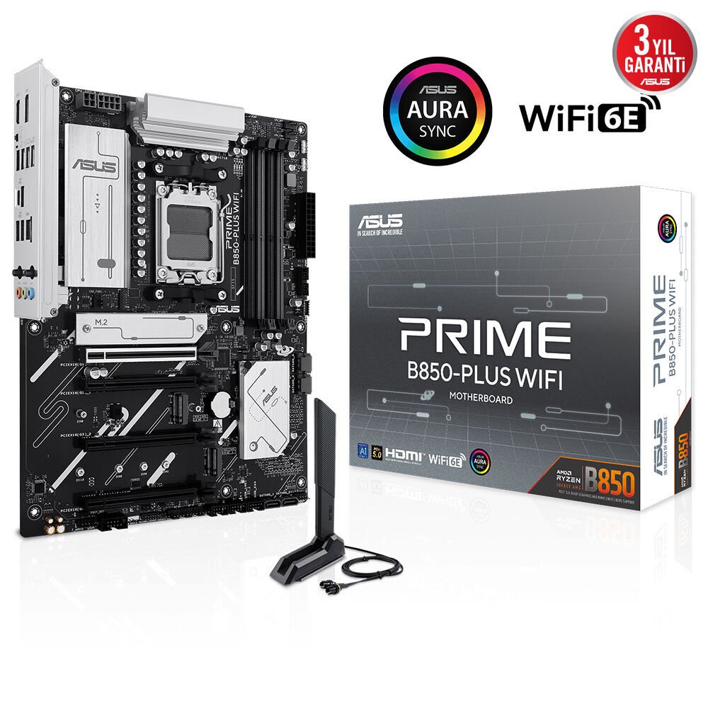ASUS PRIME B850-PLUS WIFI 4xDDR5 DP/HDMI 3xM.2 AM5 ANAKART