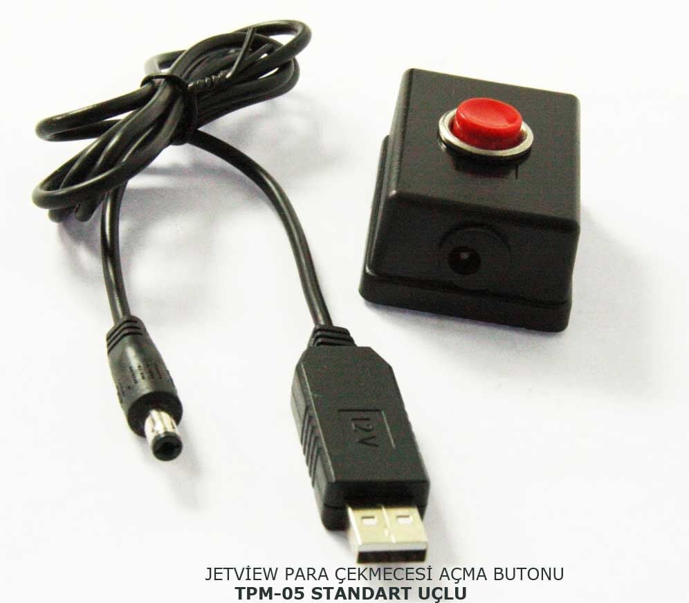 JETVIEW PARA ÇEKMECESİ AÇMA BUTONU TPM-05 STANDART UÇLU  USB Lİ