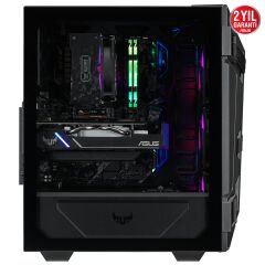 ASUS TUF GAMING GT301 PSU YOK 4x12CM ARGB FAN ATX TEMPERLİ SİYAH GAMING KASA
