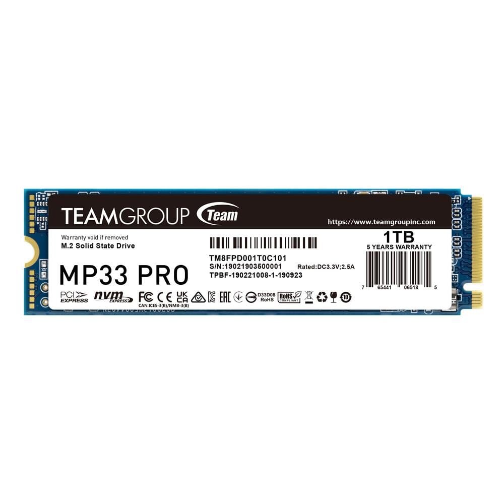 TEAM M33 PRO 1TB 3500/3000MB/s M.2 PCIe 4.0 NVME SSD TM8FPD001T0C101