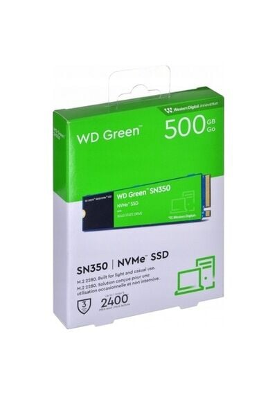 HDD_SSD-M.2 WD GREEN 500GB SN350 M.2 NVME 2400/1500MB/S GREEN WDS500G2G0C SSD